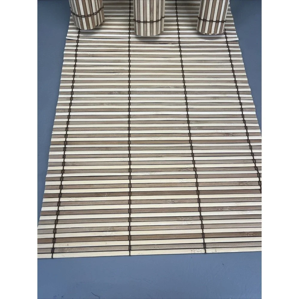 Natural Bamboo Rollup Placemats 4 Pieces Set
